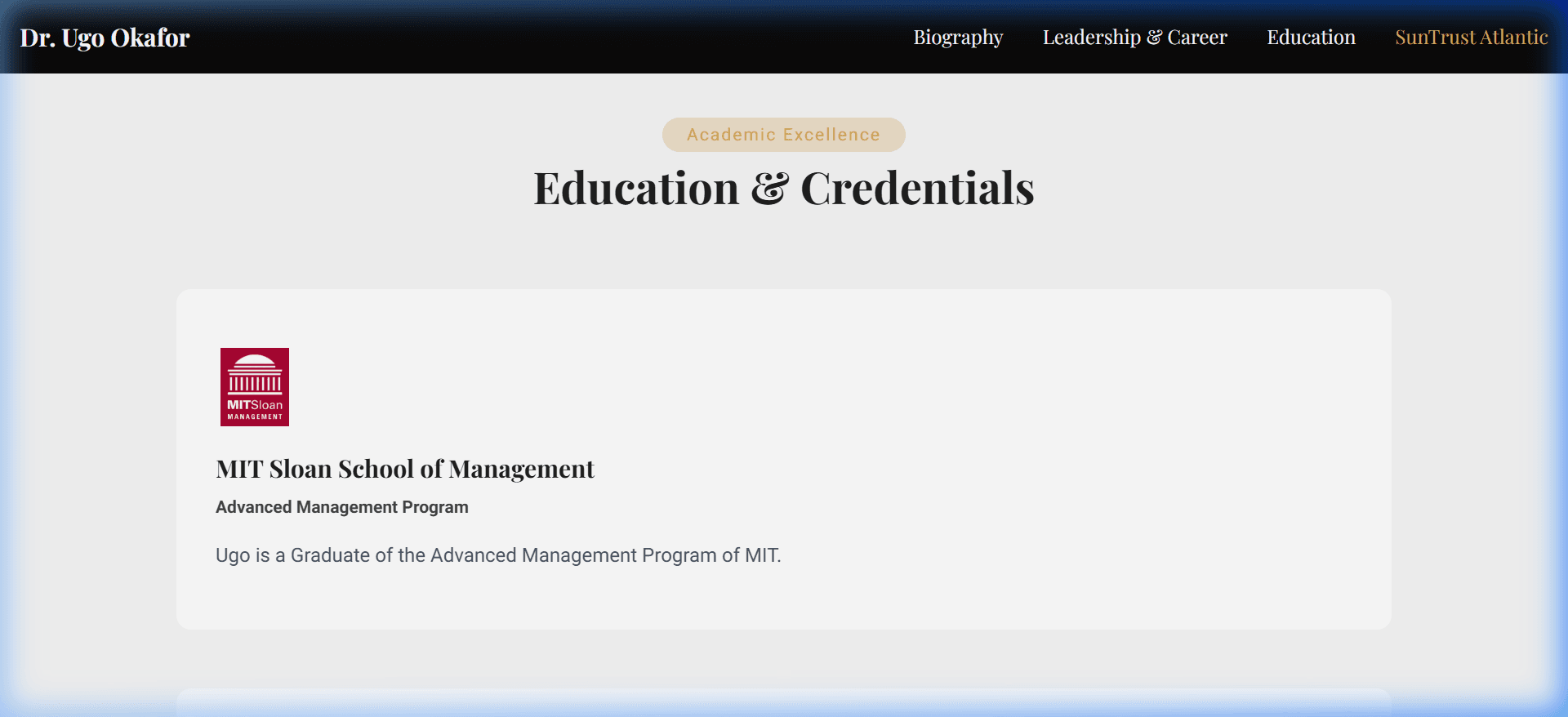 Dr. Ugo Okafor Portfolio screenshot 3