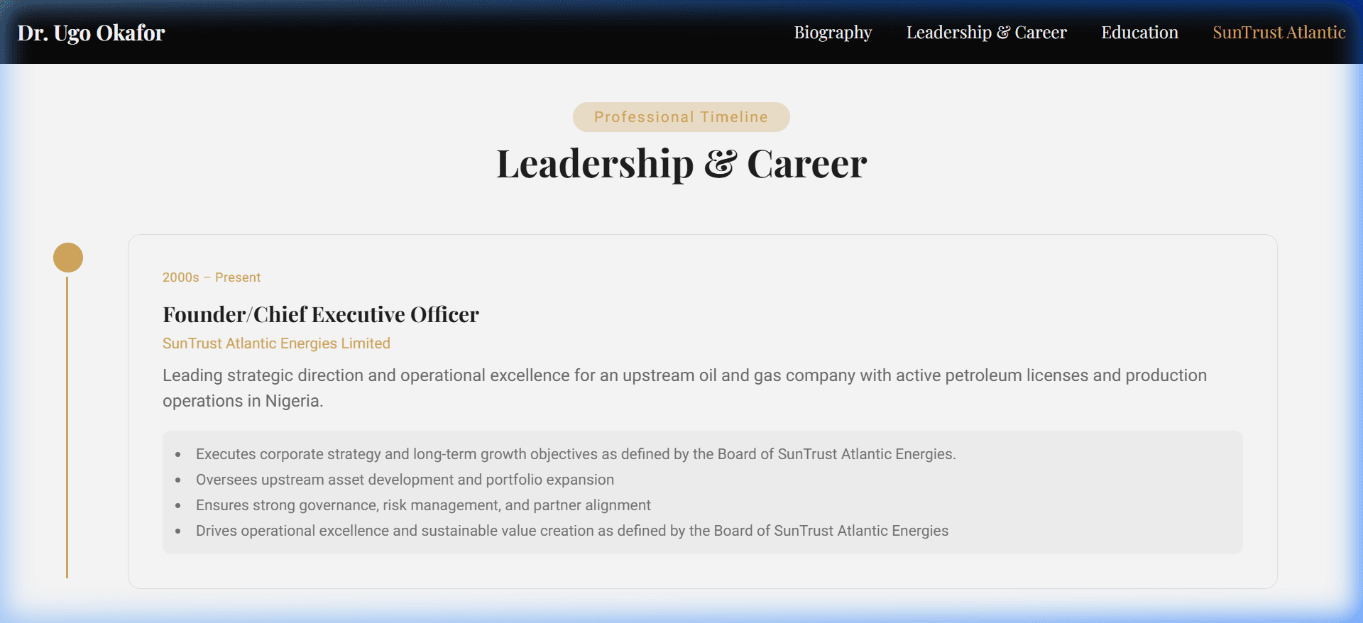 Dr. Ugo Okafor Portfolio screenshot 2